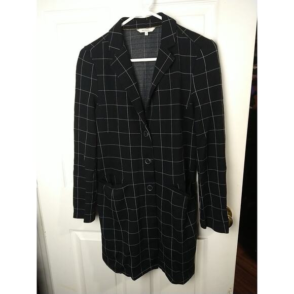 Sandwich Woman S Milano Black White Large Check Longline Jacket - Picture 1 of 11